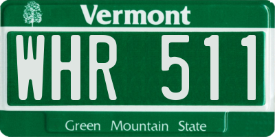 VT license plate WHR511