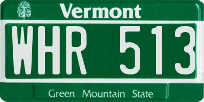 VT license plate WHR513