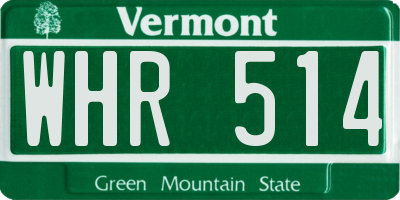 VT license plate WHR514