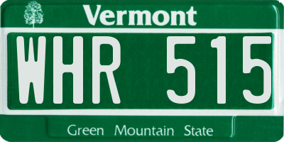 VT license plate WHR515