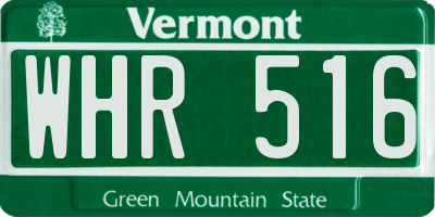 VT license plate WHR516