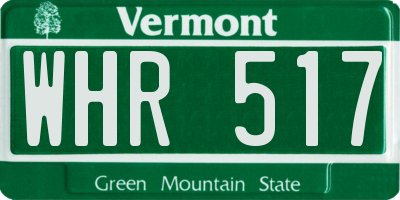 VT license plate WHR517