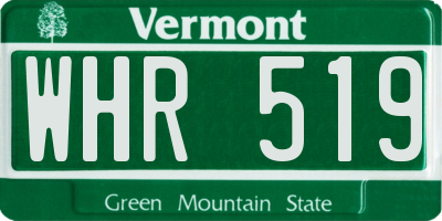 VT license plate WHR519