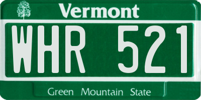 VT license plate WHR521