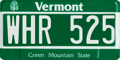 VT license plate WHR525