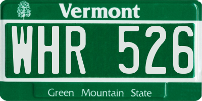 VT license plate WHR526