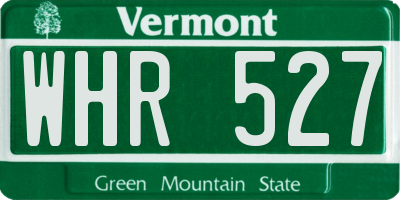 VT license plate WHR527