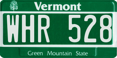 VT license plate WHR528