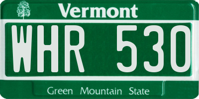 VT license plate WHR530