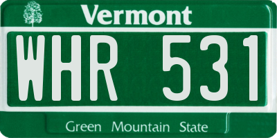 VT license plate WHR531