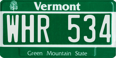 VT license plate WHR534