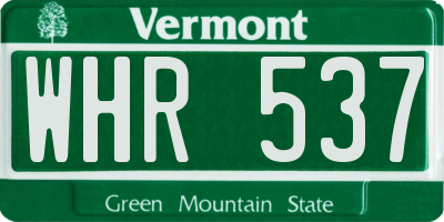 VT license plate WHR537