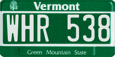 VT license plate WHR538