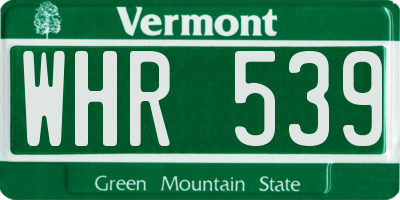 VT license plate WHR539