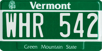 VT license plate WHR542