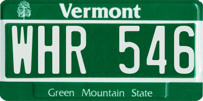 VT license plate WHR546
