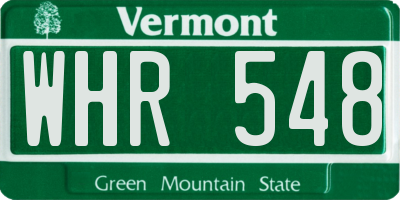 VT license plate WHR548