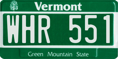 VT license plate WHR551