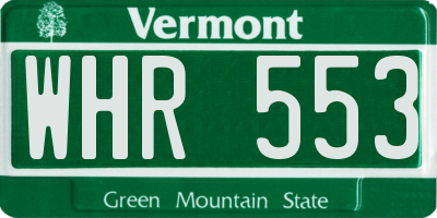 VT license plate WHR553