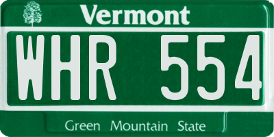 VT license plate WHR554