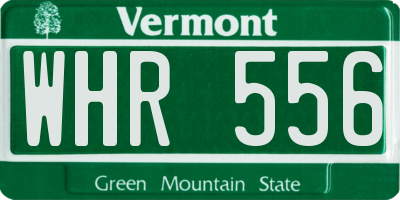 VT license plate WHR556