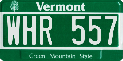 VT license plate WHR557