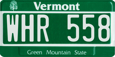 VT license plate WHR558