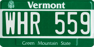 VT license plate WHR559