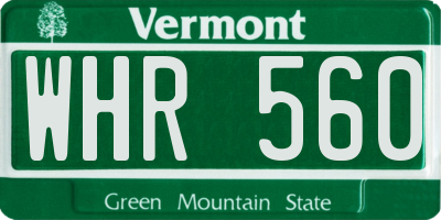 VT license plate WHR560