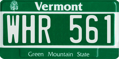 VT license plate WHR561