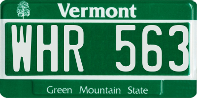 VT license plate WHR563