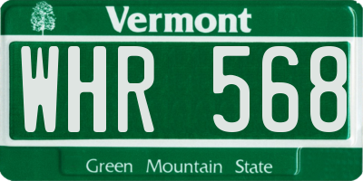 VT license plate WHR568