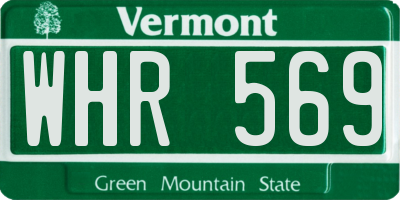 VT license plate WHR569