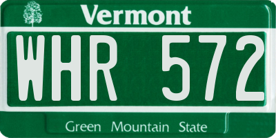 VT license plate WHR572