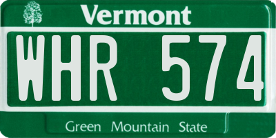 VT license plate WHR574