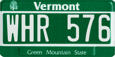 VT license plate WHR576