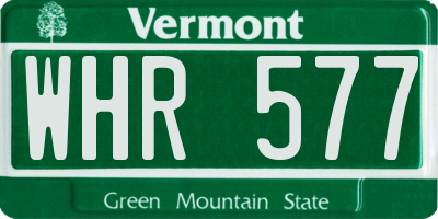 VT license plate WHR577
