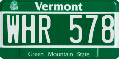 VT license plate WHR578