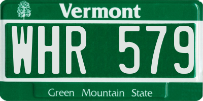 VT license plate WHR579