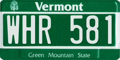 VT license plate WHR581