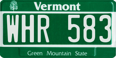 VT license plate WHR583