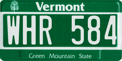 VT license plate WHR584