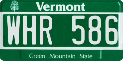 VT license plate WHR586