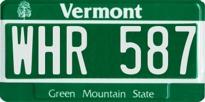 VT license plate WHR587