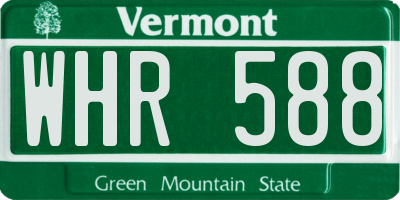 VT license plate WHR588