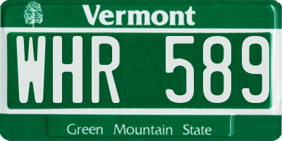 VT license plate WHR589
