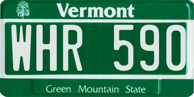 VT license plate WHR590