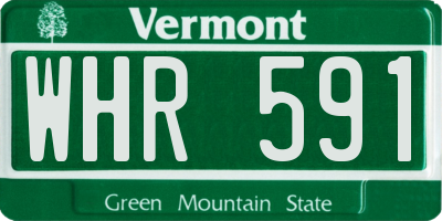 VT license plate WHR591