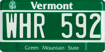 VT license plate WHR592