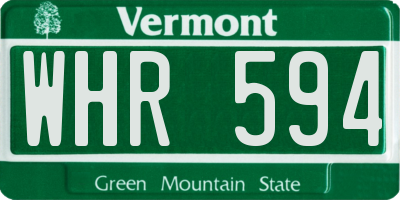 VT license plate WHR594